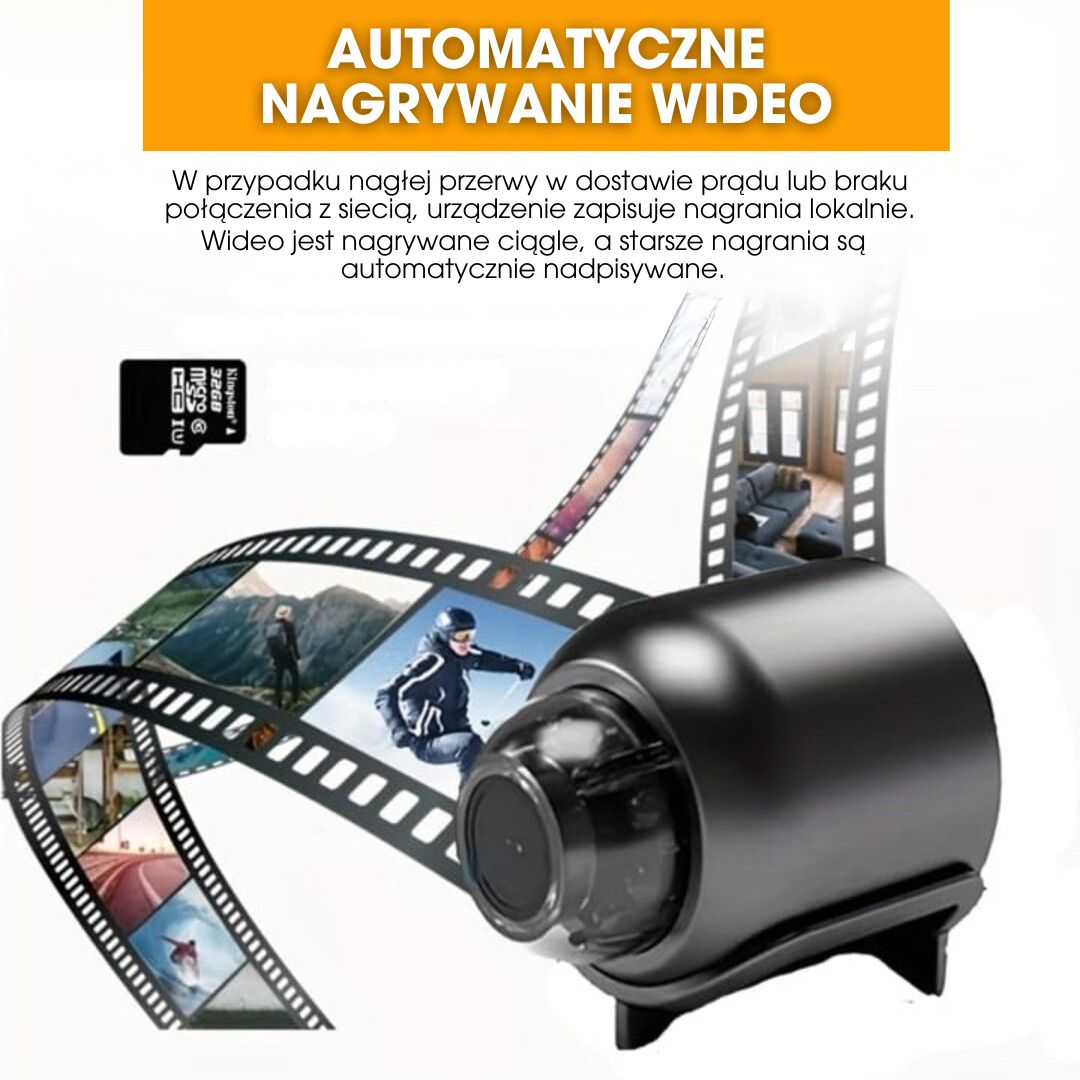 NanoGuard™ – Mini kamera bezpieczeństwa z nocnym widzeniem i powiadomieniami