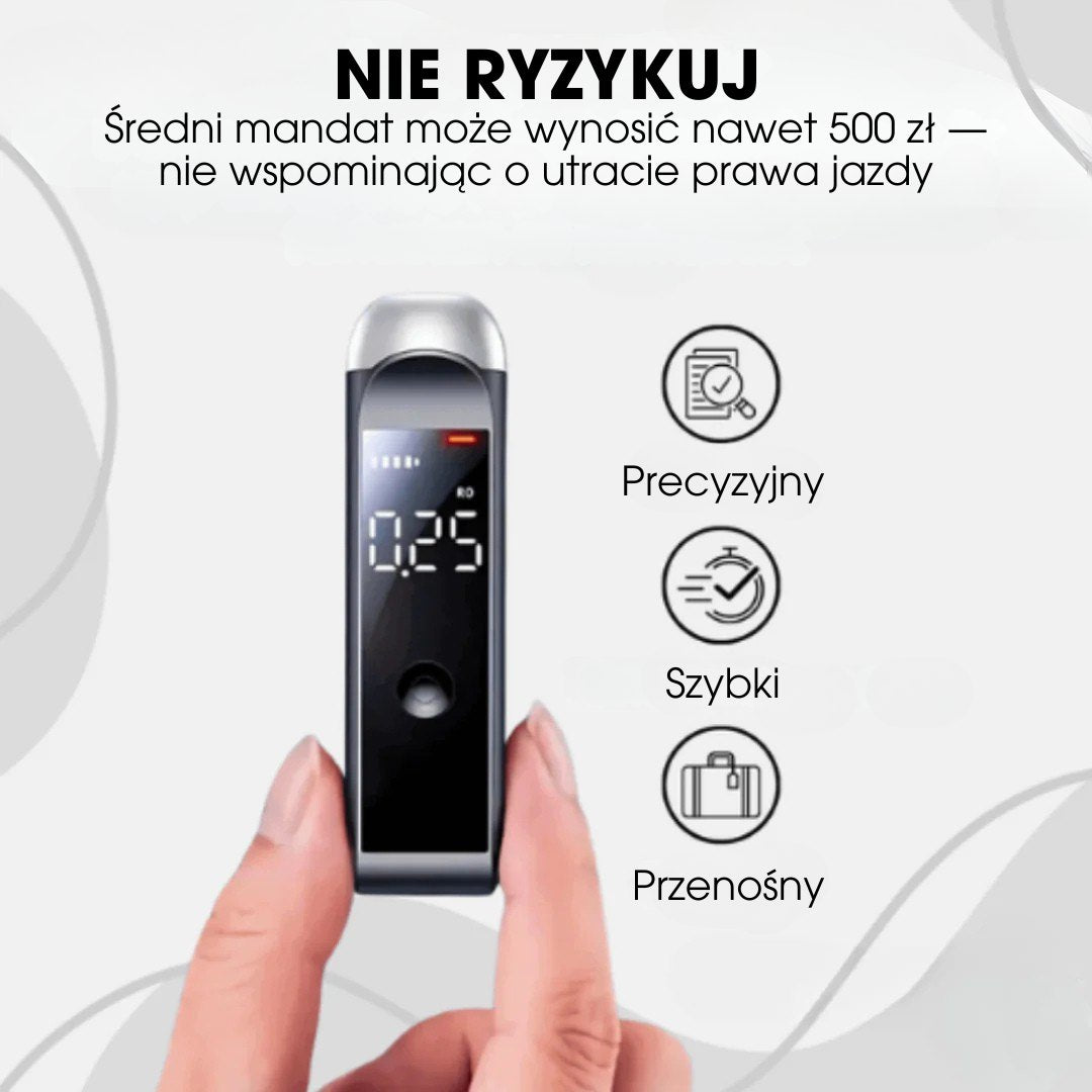 BlowSafe™ – Przenośny Alkomat – Szybkie i Dokładne Wyniki