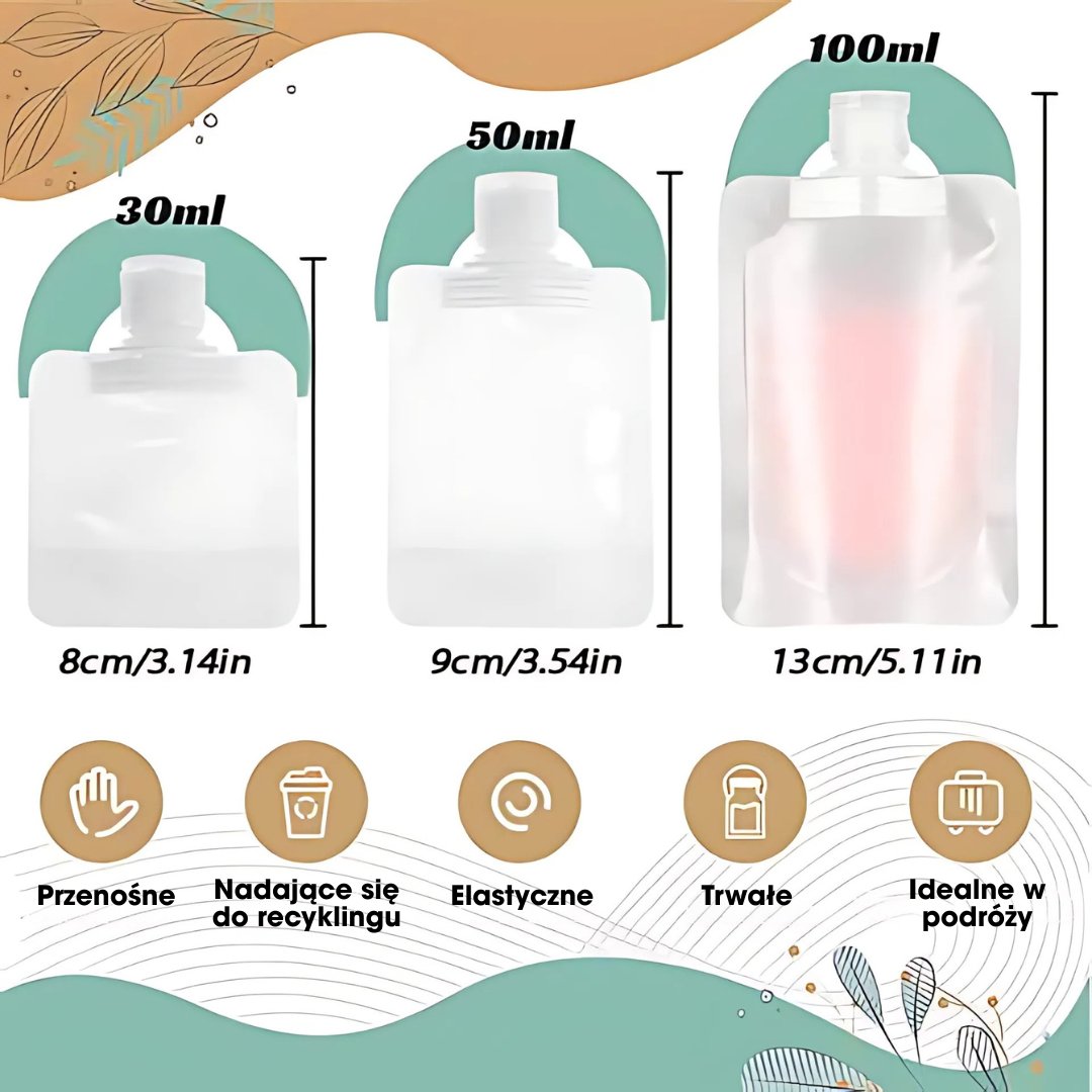 FlexiFill™ – Uzupełnialne saszetki podróżne
