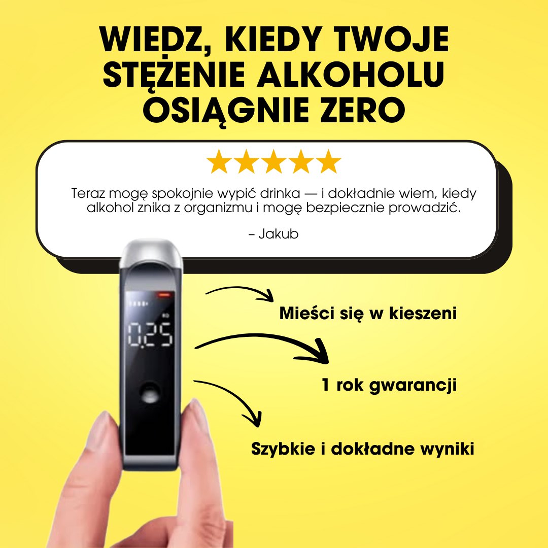 BlowSafe™ – Przenośny Alkomat – Szybkie i Dokładne Wyniki