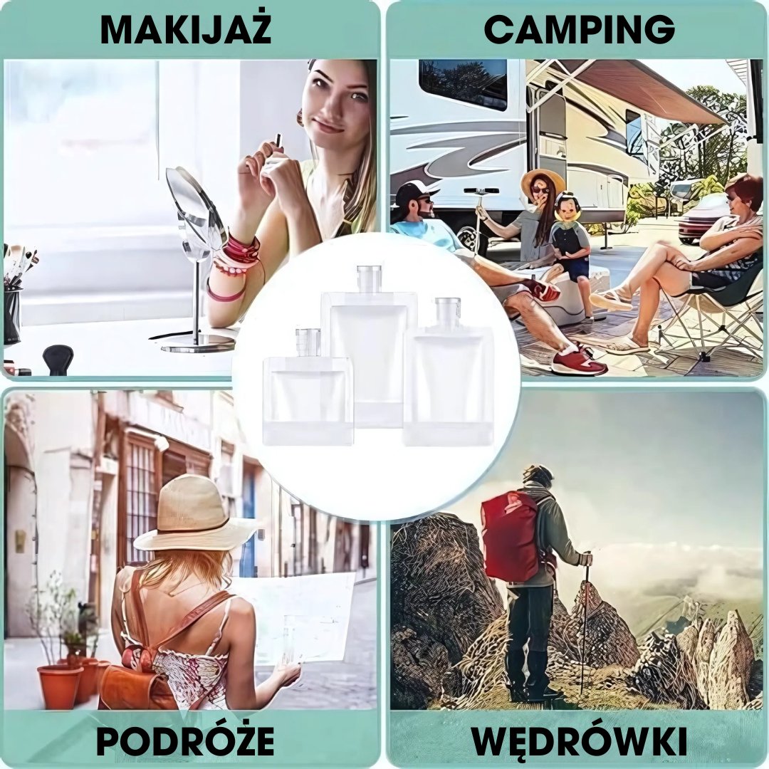 FlexiFill™ – Uzupełnialne saszetki podróżne