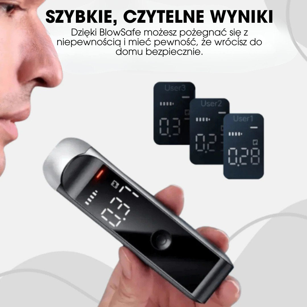 BlowSafe™ – Przenośny Alkomat – Szybkie i Dokładne Wyniki
