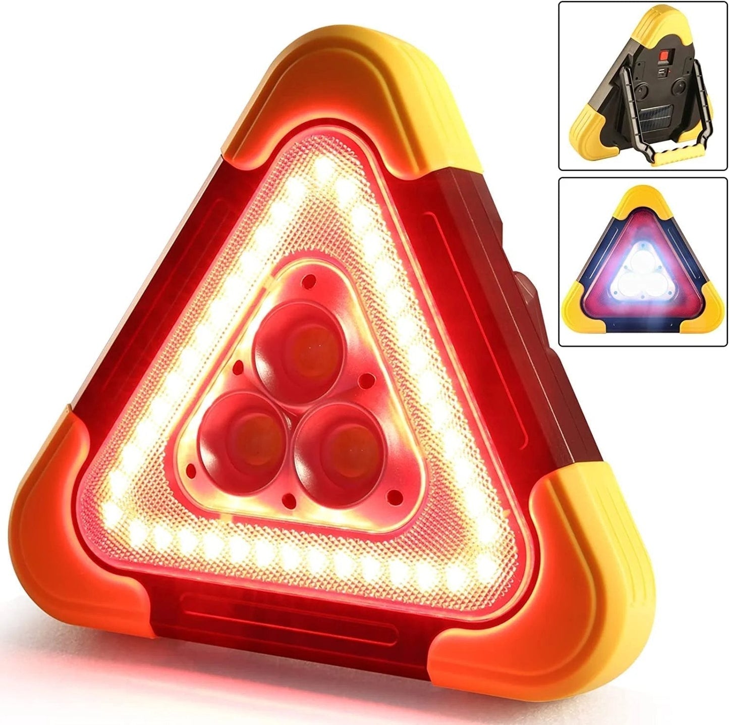 RoadGuard™ – 2w1 trójkąt ostrzegawczy LED zasilany energią słoneczną