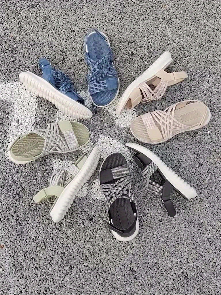 DOROTA - Sandały z Plecionym Paskiem i Regulowanym Zapięciem