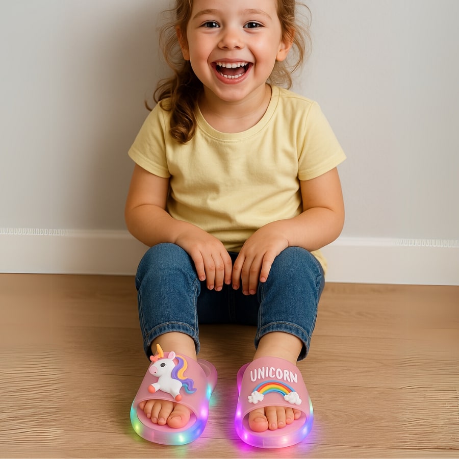 HappySteps™ – Świecące klapki jednorożce dla dzieci w wieku od 1 do 8 lat