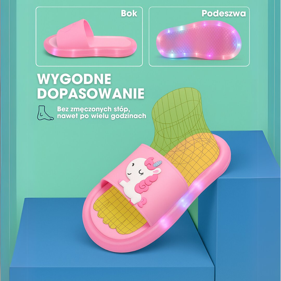HappySteps™ – Świecące klapki jednorożce dla dzieci w wieku od 1 do 8 lat