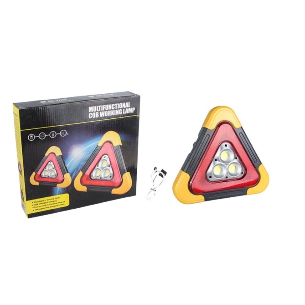 RoadGuard™ – 2w1 trójkąt ostrzegawczy LED zasilany energią słoneczną